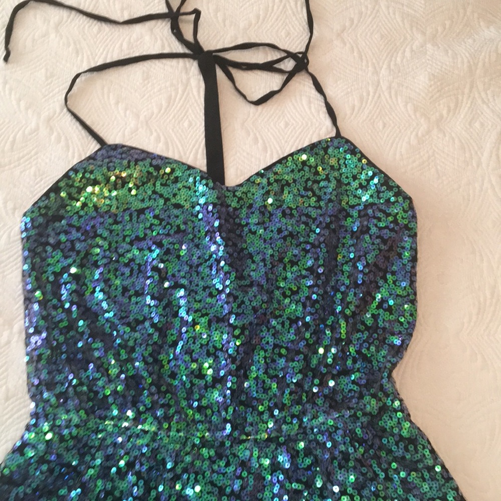 Sequin Halter Romper By Bcbgeneration Size Medium - image 2